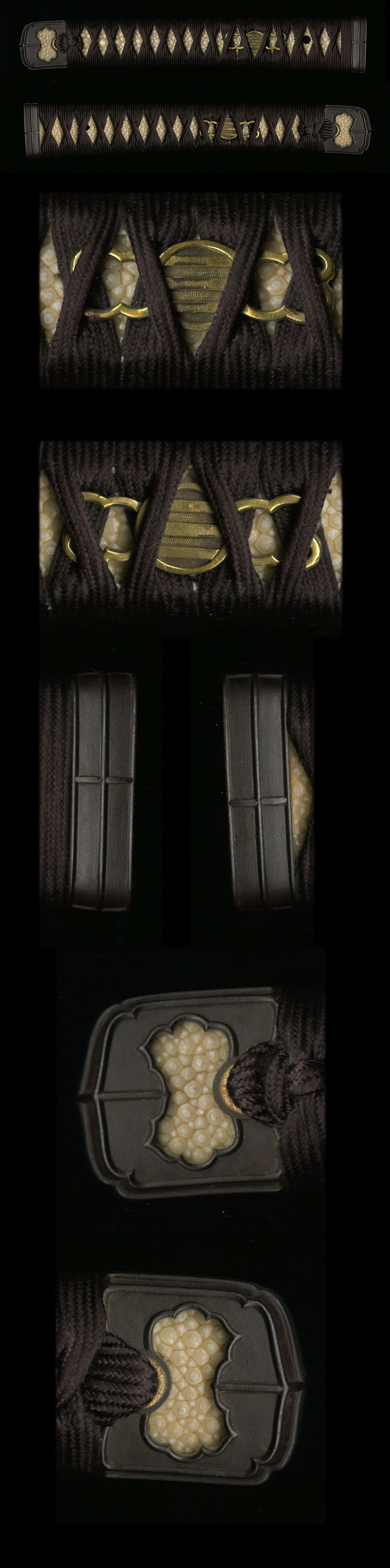 Juto Token Taima - Mint condition tsuka with softmetal Handachi Fuchi Kashira and very nice gold mon menuki 